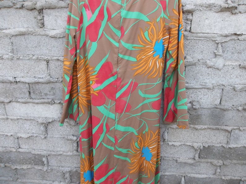 Vintage Dress Silk Mid Century Mad Men Mod Floral Paris Summer sz fits Medium Oversized 1960s