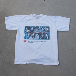 Vintage T-shirt American Idols top 10 2002 sz Small Concert Tour Tee image 1
