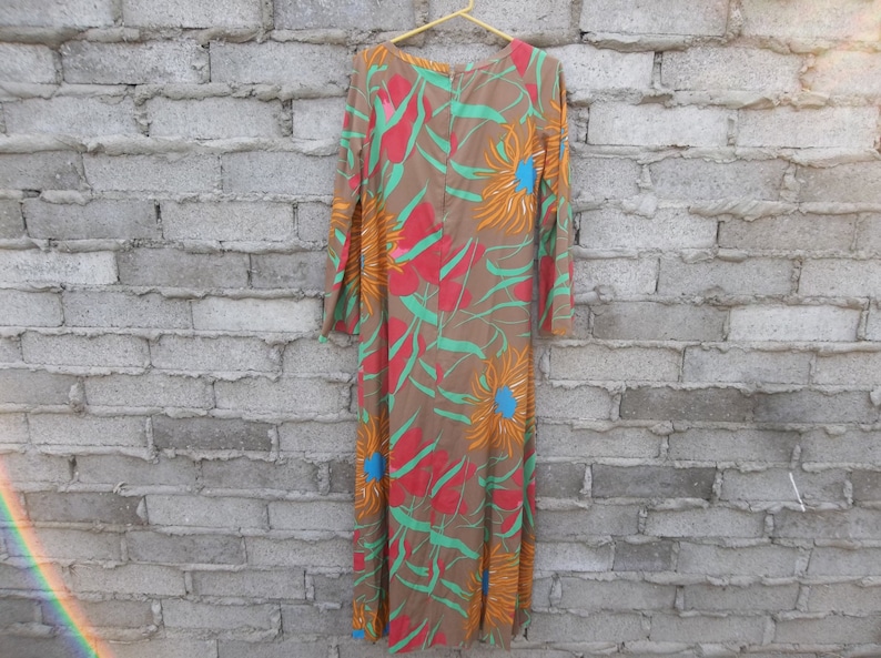 Vintage Dress Silk Mid Century Mad Men Mod Floral Paris Summer sz fits Medium Oversized 1960s