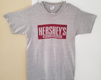 Vintage T-shirt Hershey's Chocolate Bar Promo Tee 1990s 1980s Single Stitch Small