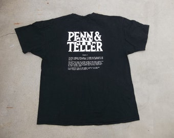 Vintage T-shirt Penn & Teller Early 1990s Single Stitch Extremely Rare Piece for Collectors