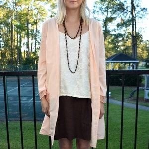 Peach cardigan outfit shop