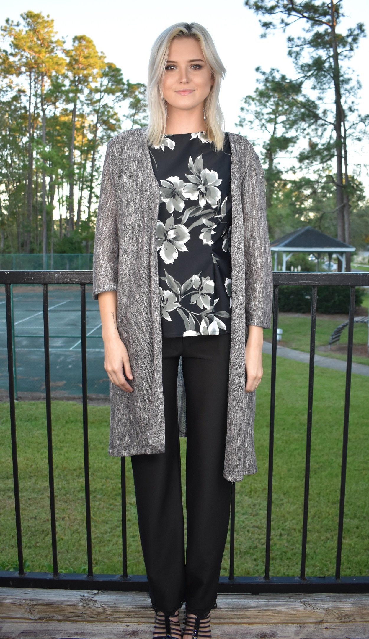 Knit Grey Cardigan Duster XS XL Original Woman Grey Knit Designer