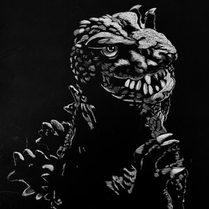 Original Godzilla 1964 Portrait Clayboard