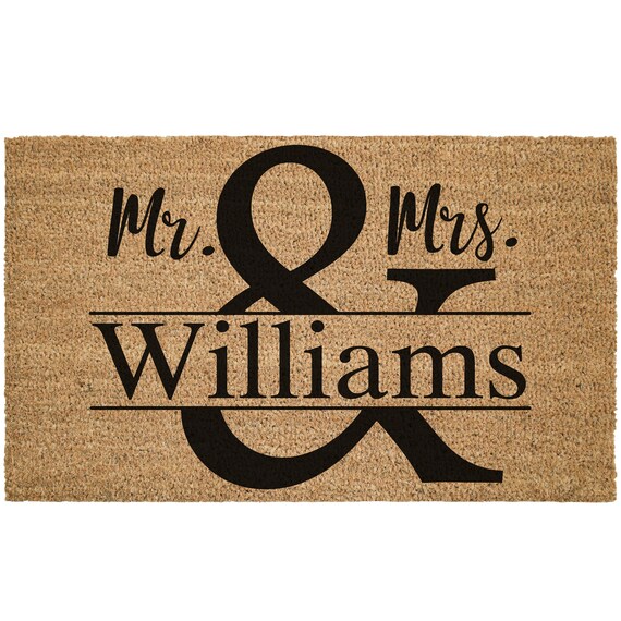 Coir Doormat Mr And Mrs Monogram Customized Doormat Home Etsy
