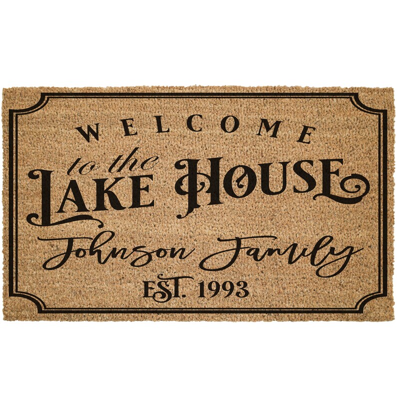 Personalized Lake House Coir Door mat 2 Sizes Etsy