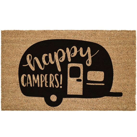 Coir Welcome Rug Decor Coco Natural Fiber Doormat Happy Camp Entry Rug Camper Decor Coco Fiber Outdoor Rug Free Shipping