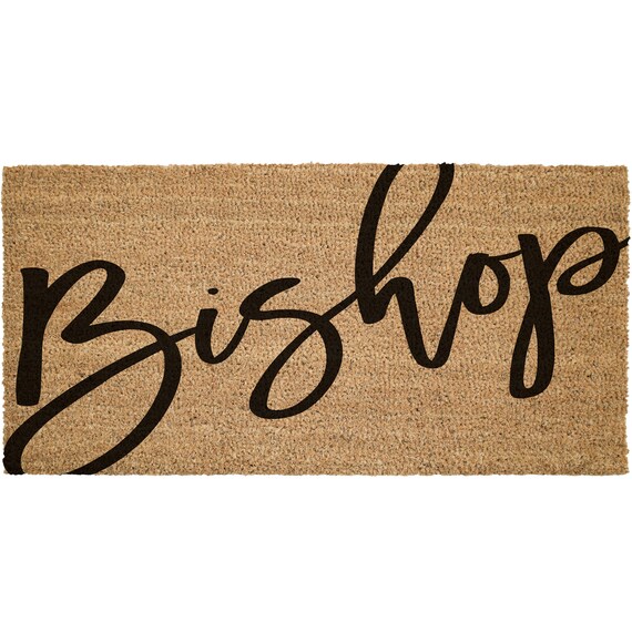 Custom Cursive Entry Way Coir Door Mat Last Name Entry Rug Personalized Engagement Wedding Gift 48 Inches Wide For Double Door