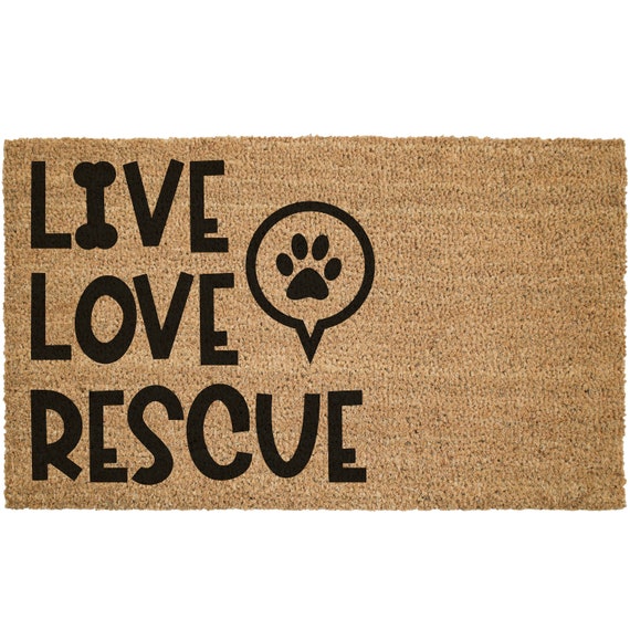 Live Love Rescue Outdoor Coir Front Porch Welcome Mat Dog Love Rescue Outdoor Coir Front Porch