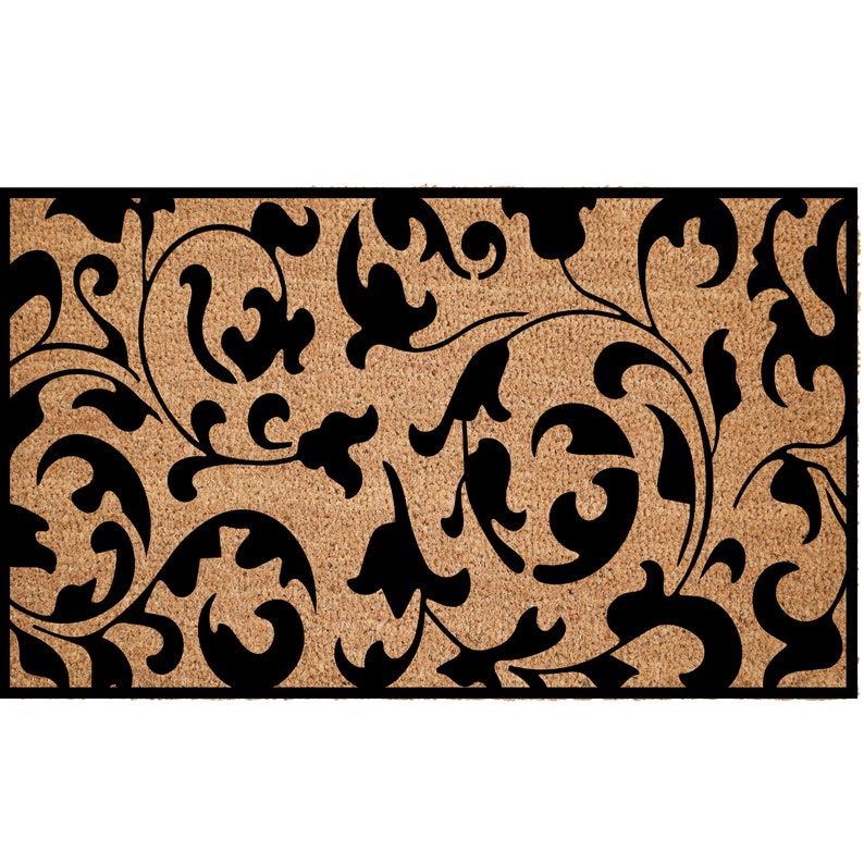 Coir Door Mat Scroll Pattern Home Entry Mat 2 Sizes Etsy