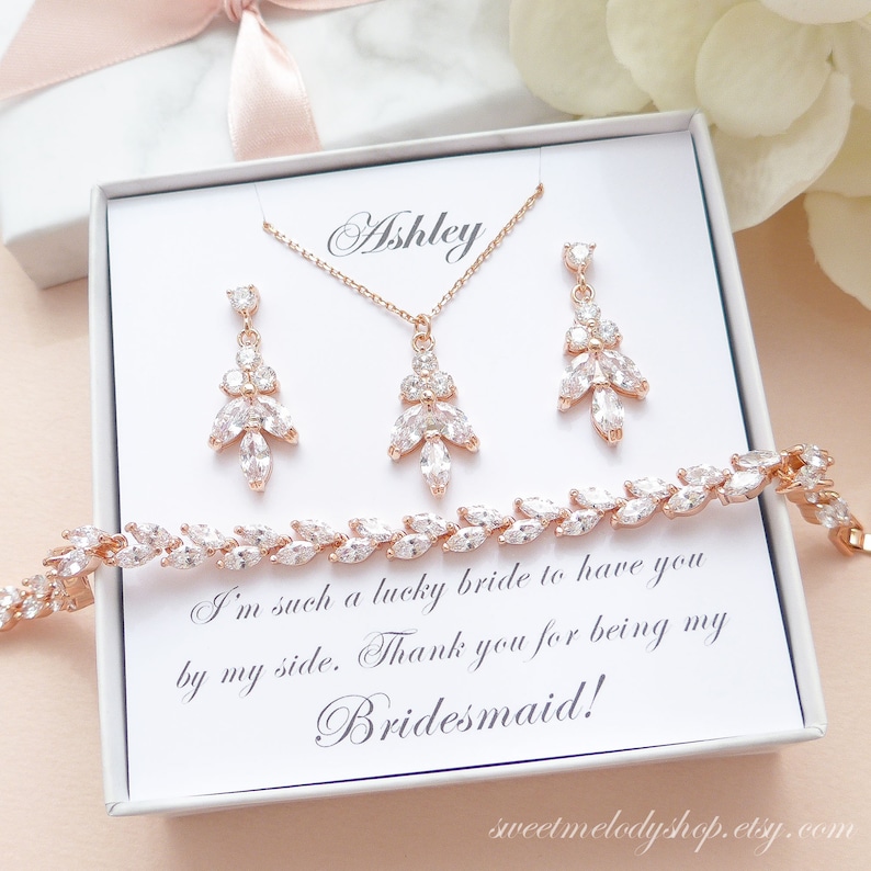 Bridesmaid Jewelry Set Gold Bridesmaid Jewelry Bridesmaid Etsy