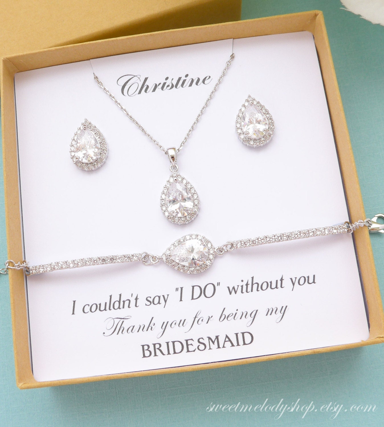 Personalized Bridesmaid Gifts Bridesmaid Jewelry Set Etsy