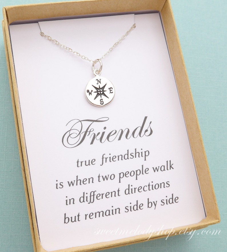 Best Friend Gift Compass Necklace Best Friend Necklace Etsy