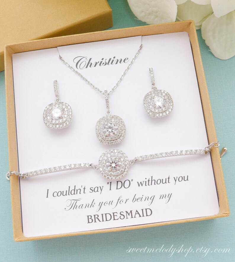 Plata y Cristal Aretes en Claro ** ** Regalos de Boda Dama de honor de vendedor de Reino Unido