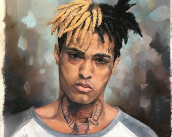 Pastel portrait in memory of XXXTentacion, Portrait painting, Rap