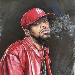 Method Man original portrait | Wu Tang Clan Hip Hop art | METHOD MAN Pastel portrait 19 by 24&quot; | Rapper fan| Method Man art work |