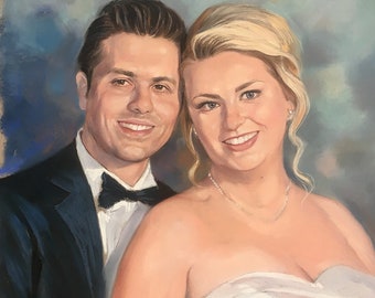 Custom portrait painting | Wedding Portrait | Pastel portrait from photo | Wedding Gift |  Portrait Art, Family Portrait | Couple portrait