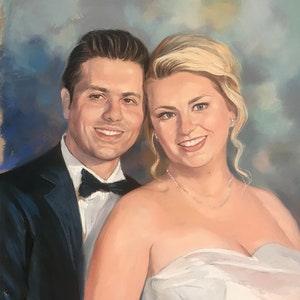 Custom portrait painting Wedding Portrait Pastel portrait from photo Wedding Gift Portrait Art, Family Portrait Couple portrait image 1