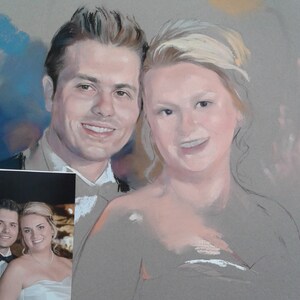 Custom portrait painting Wedding Portrait Pastel portrait from photo Wedding Gift Portrait Art, Family Portrait Couple portrait image 5