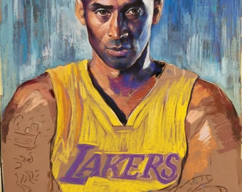 past-parrot185: KOBE Bryant of LA Lakers portrait with minimalist