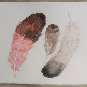 Feather illustration/ Watercolor feather painting/ Minimalist art| Feather wall art/ Home gallery| Fantasy Feather| Original watercolour