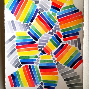 Rainbow Pride LHBTQ | Trots regenboog kunst | Wall Art Woonkamer Slaapkamer Decor | LGBT Pride-regenboogvlag | Kleine aquarel schilderij origineel