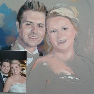 Custom portrait painting Wedding Portrait Pastel portrait from photo Wedding Gift Portrait Art, Family Portrait Couple portrait image 4