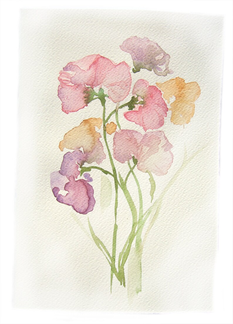 Spring Flowers. Watercolor original.Flowers painting. Art Etsy