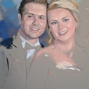 Custom portrait painting Wedding Portrait Pastel portrait from photo Wedding Gift Portrait Art, Family Portrait Couple portrait image 6