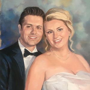 Custom portrait painting Wedding Portrait Pastel portrait from photo Wedding Gift Portrait Art, Family Portrait Couple portrait image 7