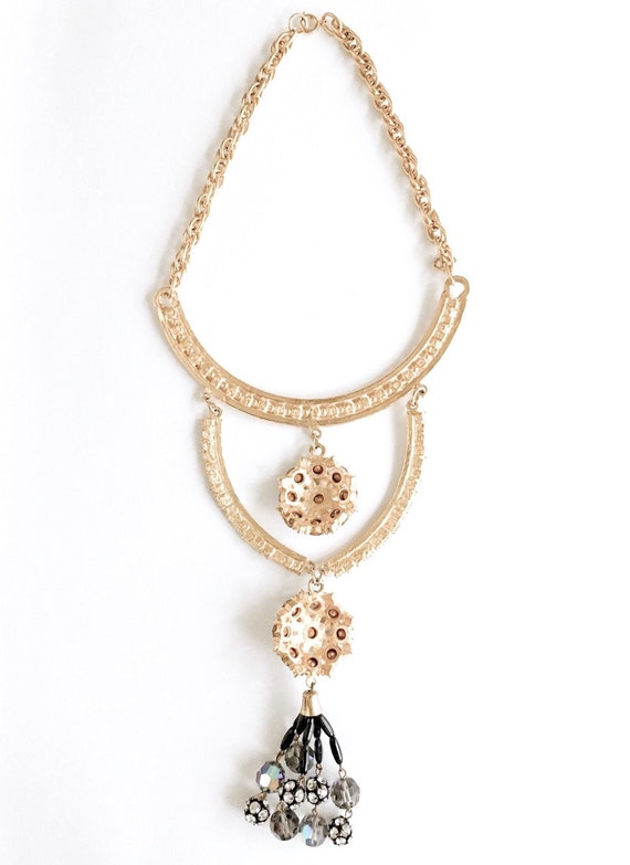 1960s 70s Tiered Rhinestone Necklace - image 6