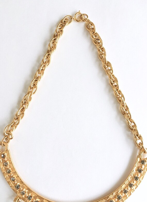 1960s 70s Tiered Rhinestone Necklace - image 5