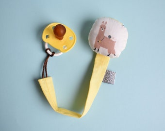 Fita para a Chucha Llama | ZUPETA | Fita para segurar a chupeta | corrente chupeta | clip para chupeta | prende chupeta em tecido com alpaca