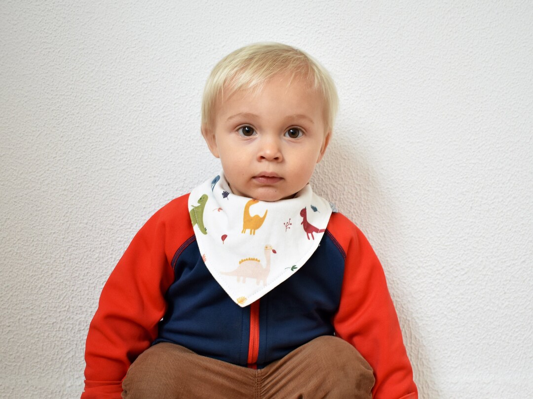 Bandana Dinossauros | Babete Reversível Triangular | Babinha Algodão ...