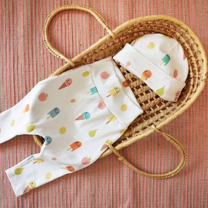 Baby Ice Cream outfit | Baby girl clothes | Harem pants fruits ice cream | toddler pants, hat, bandana, shoes baby gift set | organic cotton