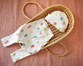 Baby Ice Cream outfit | Baby girl clothes | Harem pants fruits ice cream | toddler pants, hat, bandana, shoes baby gift set | organic cotton