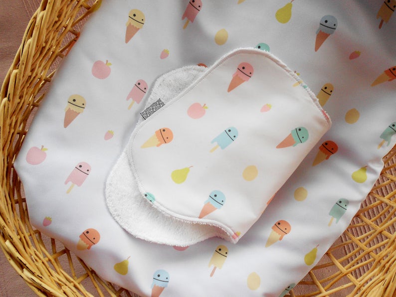 Burp Cloth Waterproof Ice Cream Print Burp Rag Waterproof Etsy
