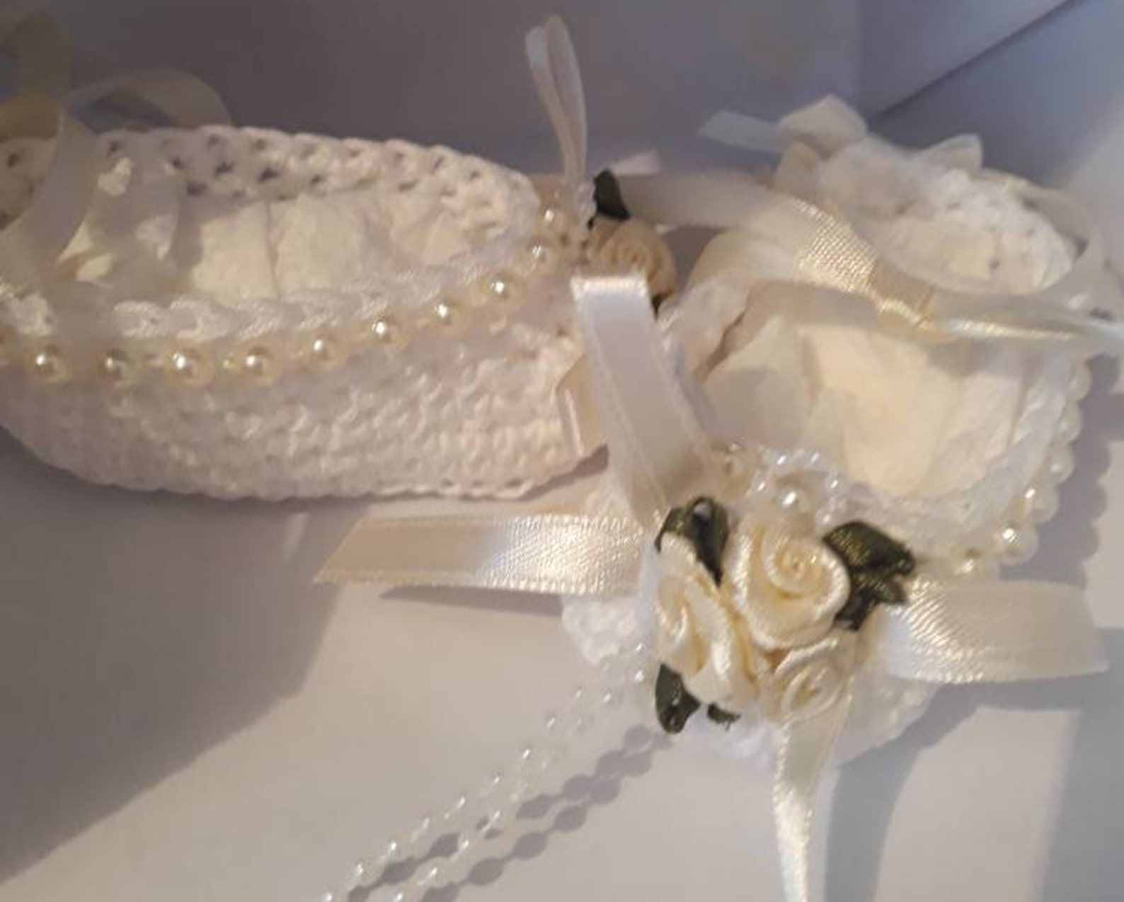 gift boxed crochet baby ballet shoes for special occassions