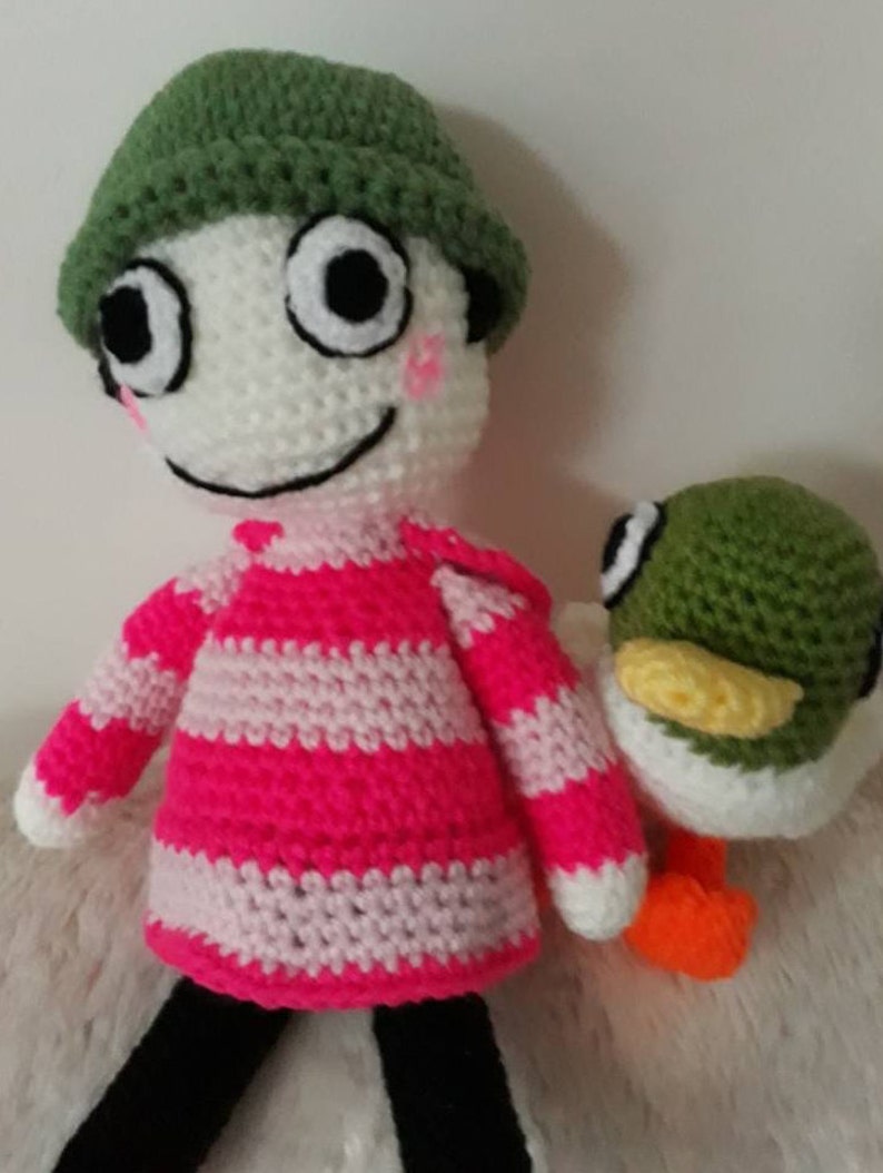 SARAH & DUCK Plushie tv characters toys knitted sarah and | Etsy