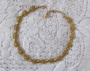 FILIGREE NECKLACE Vintage AVON Gold Tone Signed Link Chain Extender