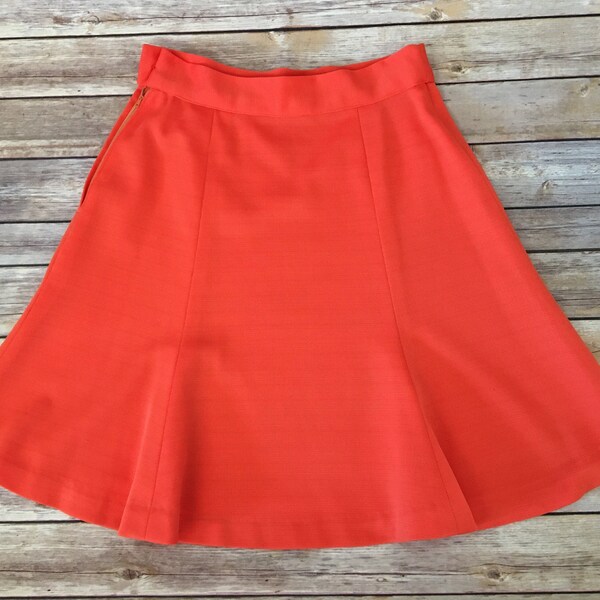 Vintage 70's Orange Full Skirt Waist 26~27”