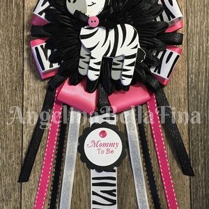 Zebra Themed Mommy To Be Corsage