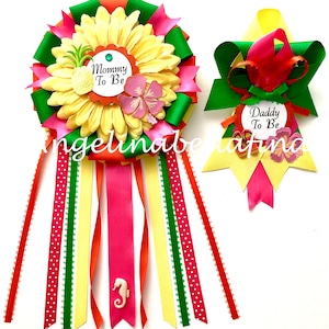 NEW Tropical/Luau Themed Mommy and Daddy To Be Corsage Set