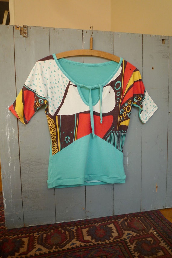 70s 80s  hobo womens T-Shirt  elastic shirt psyche