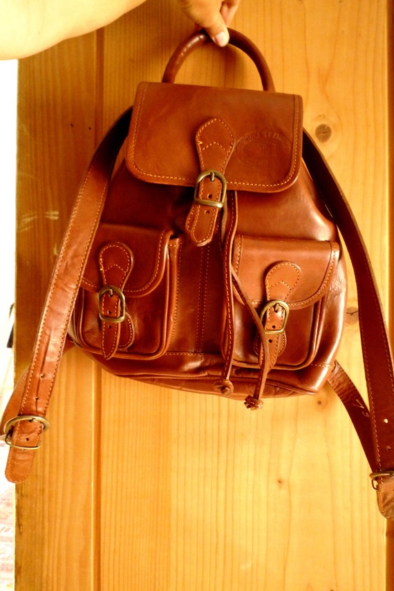 genuine italian leather classic backpack rucksack 