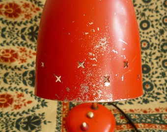 sweet red mid century gooseneck desk lamp Helo Leuchten 50's table lamp bedside lamp light Bauhaus lamp