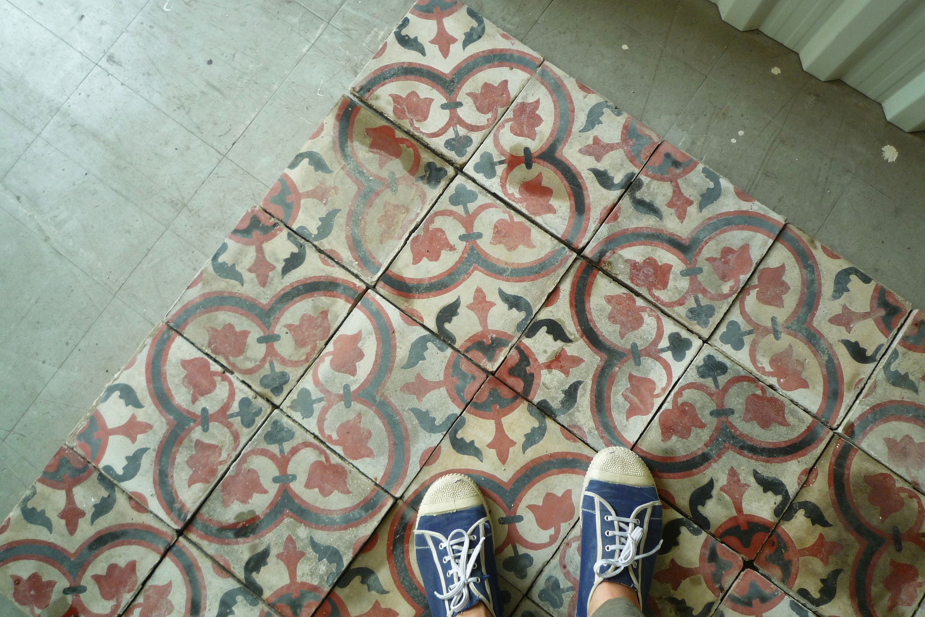 Antique concrete tiles floor decor floral tiles mosaique tiles Etsy