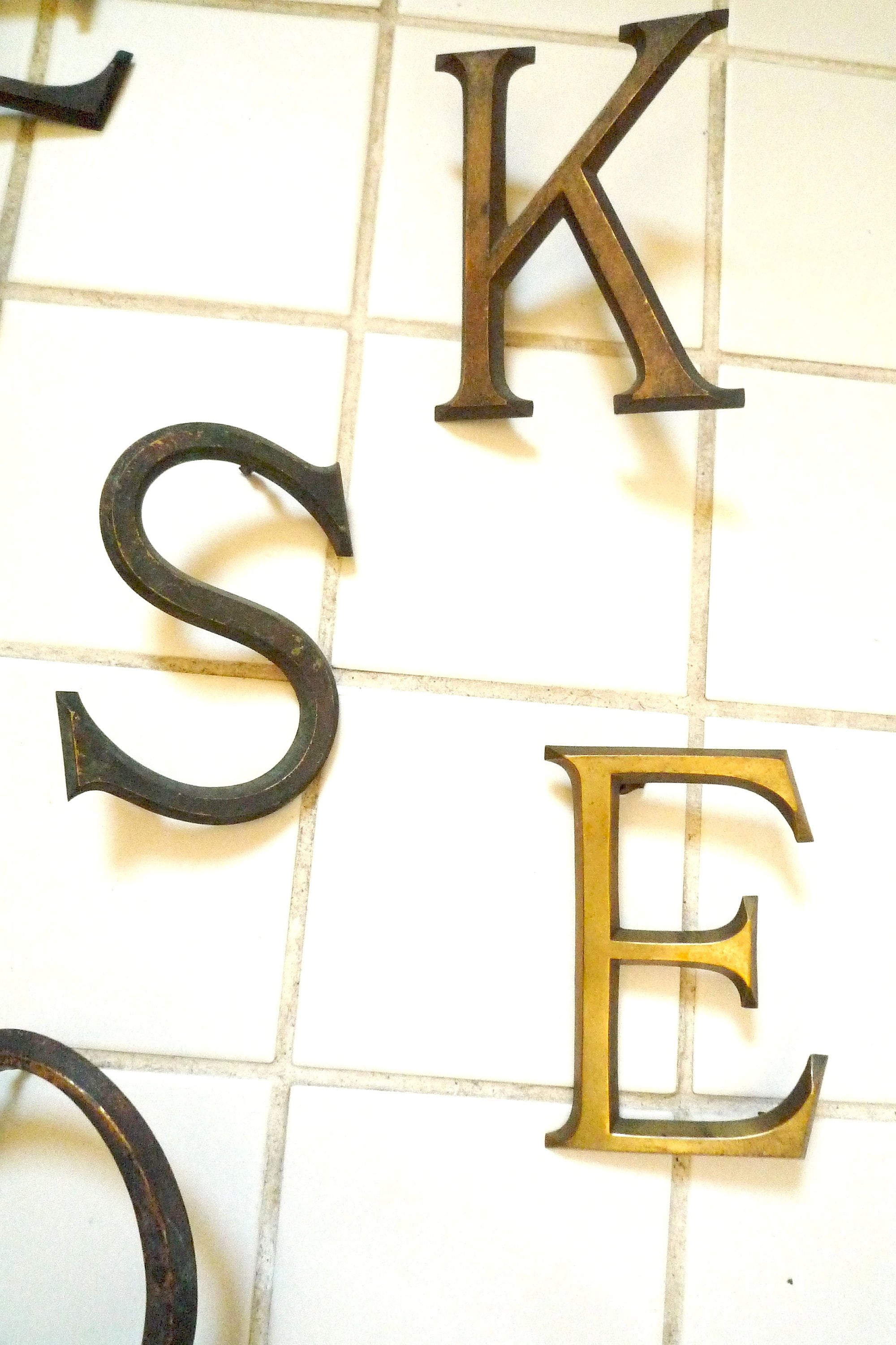 17 antique copper metal letters wall decor for wedding metal | Etsy