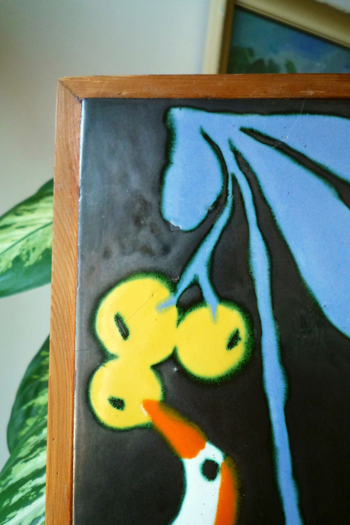 Mid century ceramic tile fine Art 60's bird on tiles Etsy