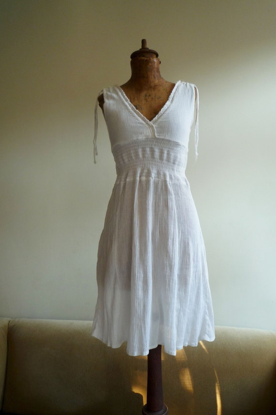 white gauze dress summer